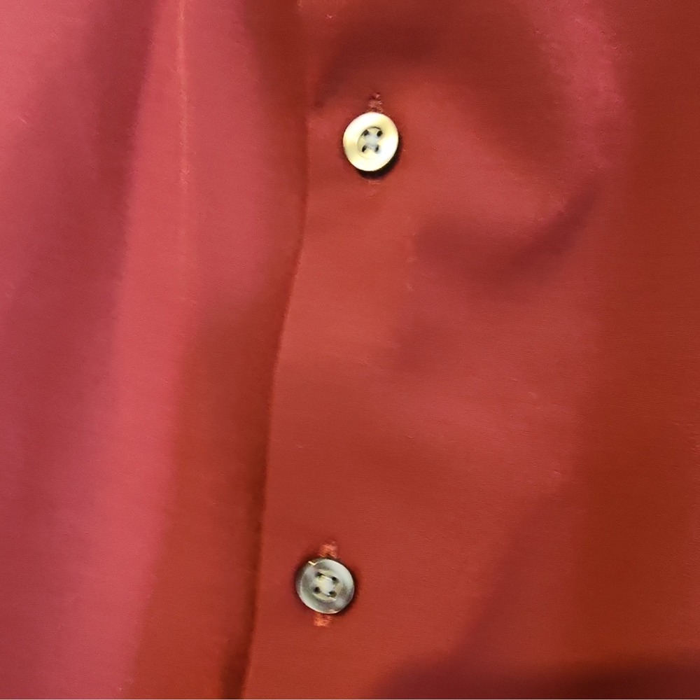 J. Ferrar Stretch Big & Tall Red Solid Dress Shirt 3XL 19-19.5 36/37 - Picture 5 of 7